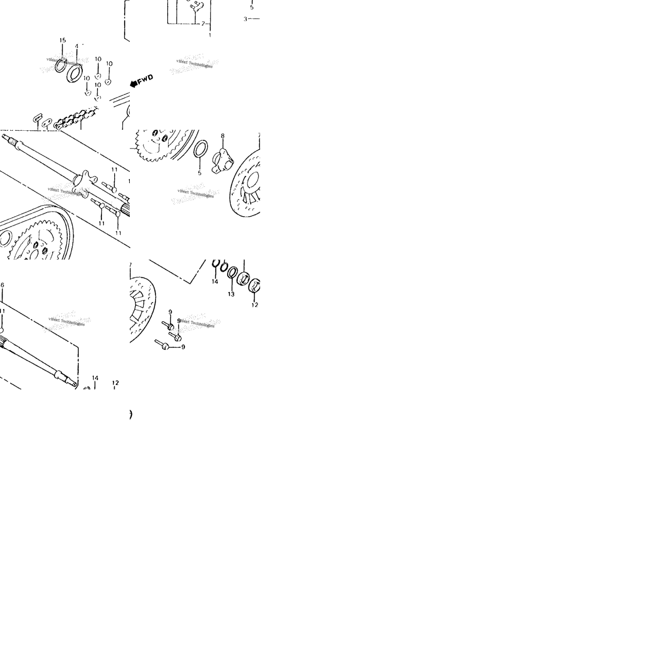 Rear Wheel Axle + Rear Brake Disk 81-82