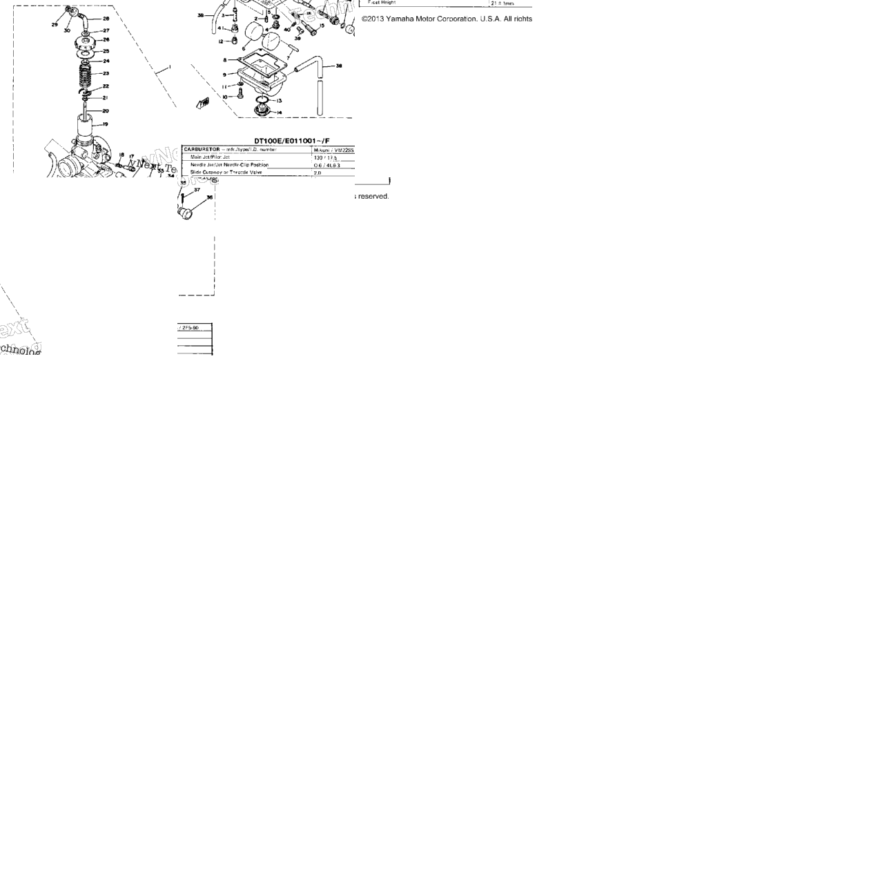 Carburetor Dt100e E011001~F