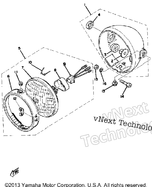 Headlight Dt100e E011001~F