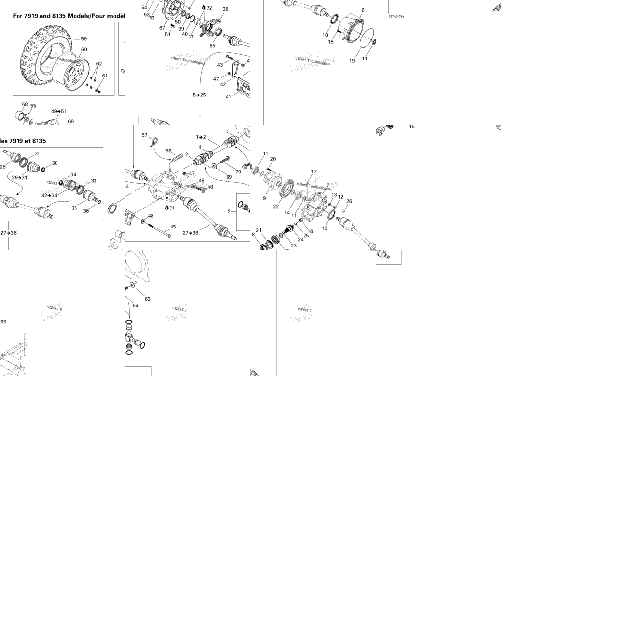 Drive System, Front (For 7919 And 8135 Models)