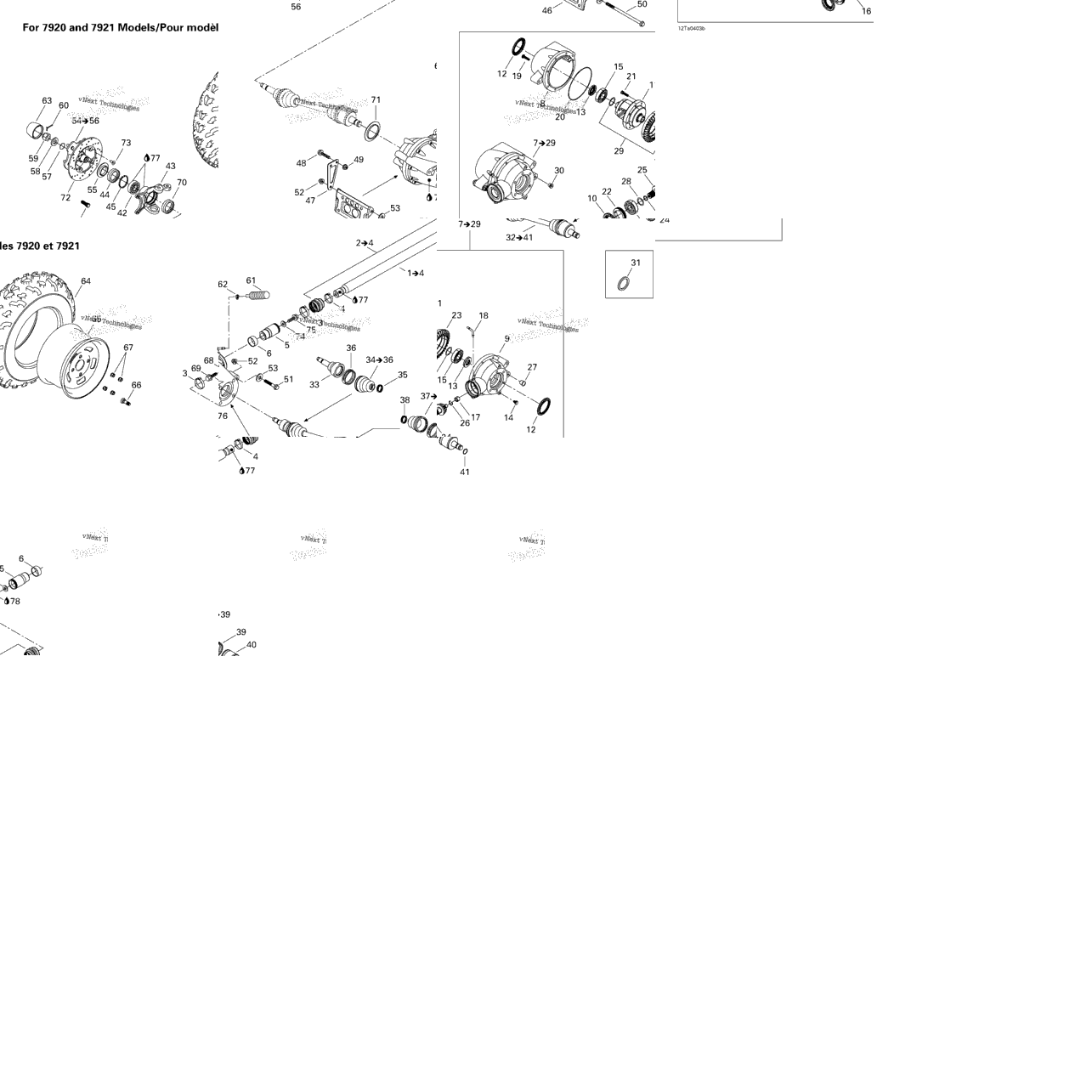 Drive System, Front (For 7920 And 7921 Models)