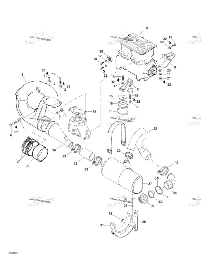 Engine Support And Muffler