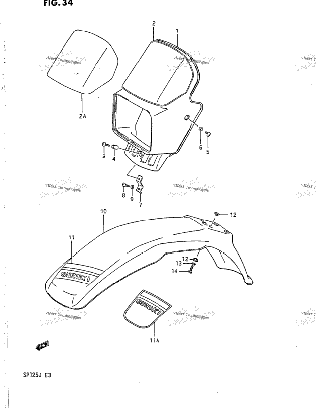 Headlamp Cover - Front Fender (Model H/J)