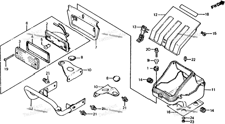 185/200 Taillight + Tool Box 80-83
