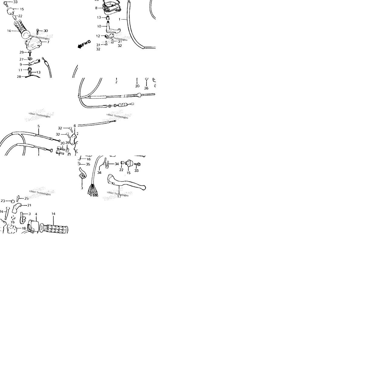 Control Levers + Switches + Cables