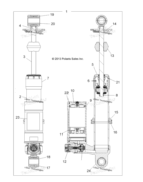 Suspension, Shock, Front A16svs95cm