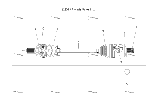 Drive Train, Drive Shaft, Front (49Atvshaftdrive13sp550)