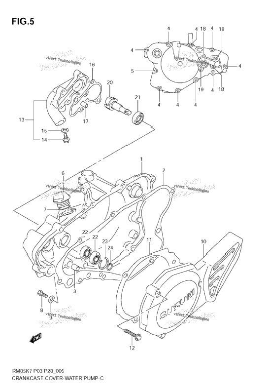 Crankcase Cover- Water Pump