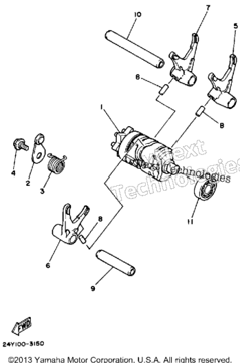 Shift Cam Fork Yz250k L