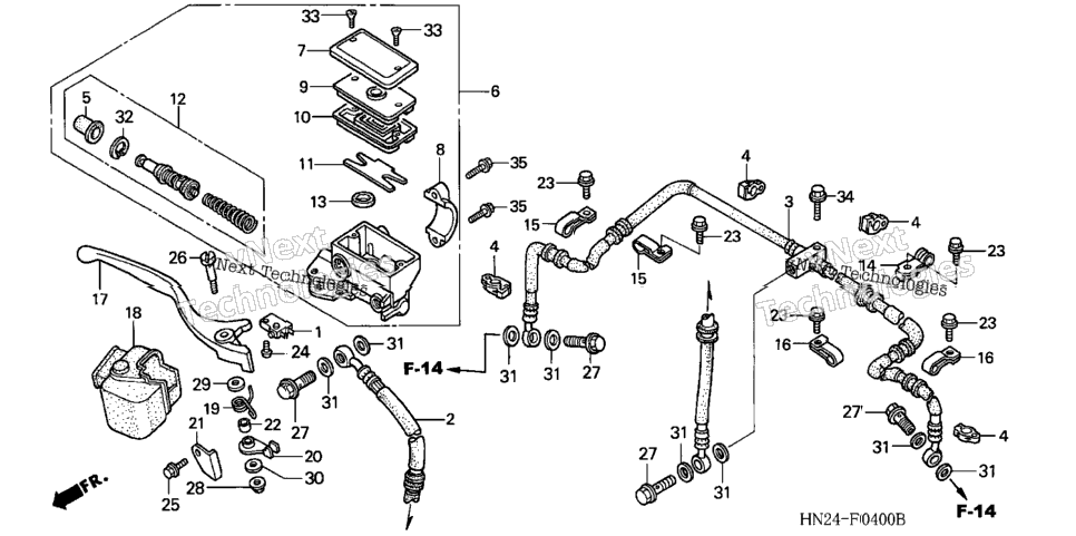 Front Brake Master Cylinder (Trx500fa'01-'04/Fga'04)