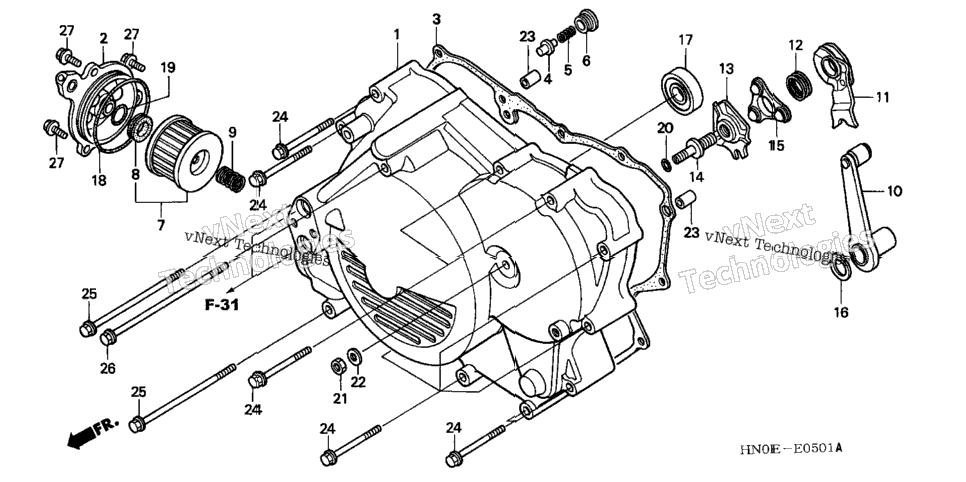 Front Crankcase Cover (Trx450fm)