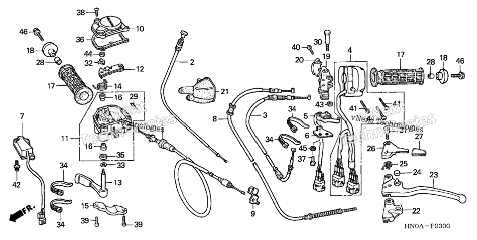 Handle Levers@Switches @Cables (Trx450fe)