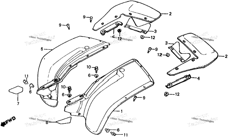 185/200 Rear Fender 80-83