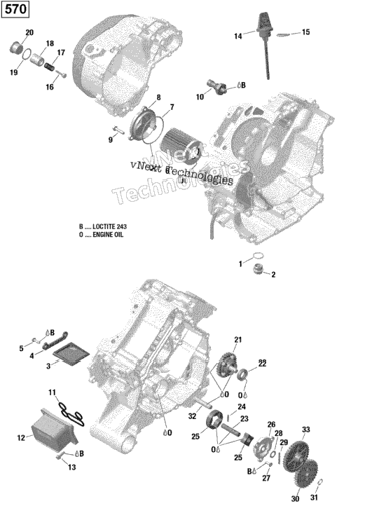Engine Lubrication - 570 Efi (Package Pro)