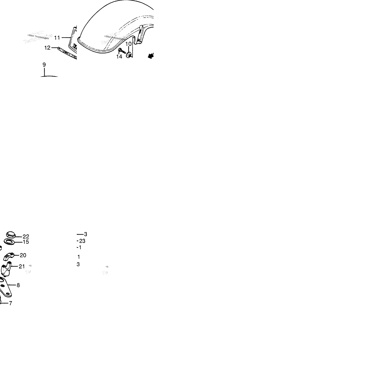 Front Fender + Front Fork 78-82