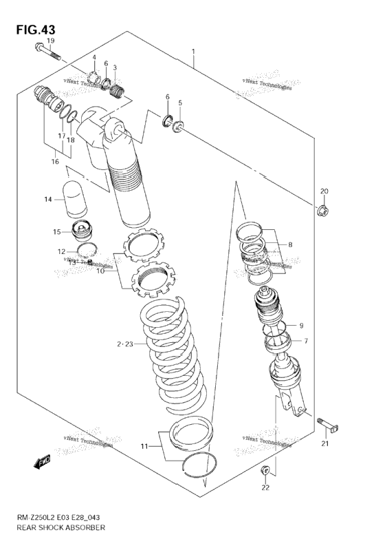 Rear Shock Absorber (Rm-Z250l2 E28)
