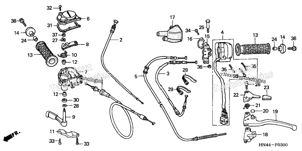 Handle Levers + Switches + Cables