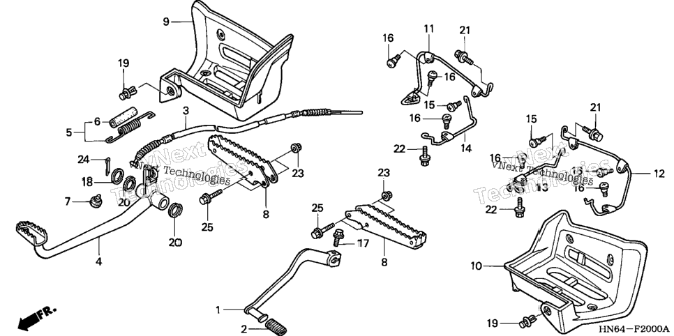 Pedal + Step + Splash Guard ('01-'05)