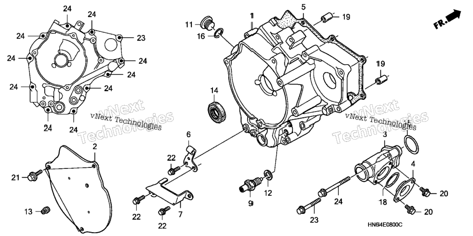 Rear Crankcase Cover ('01/'02)