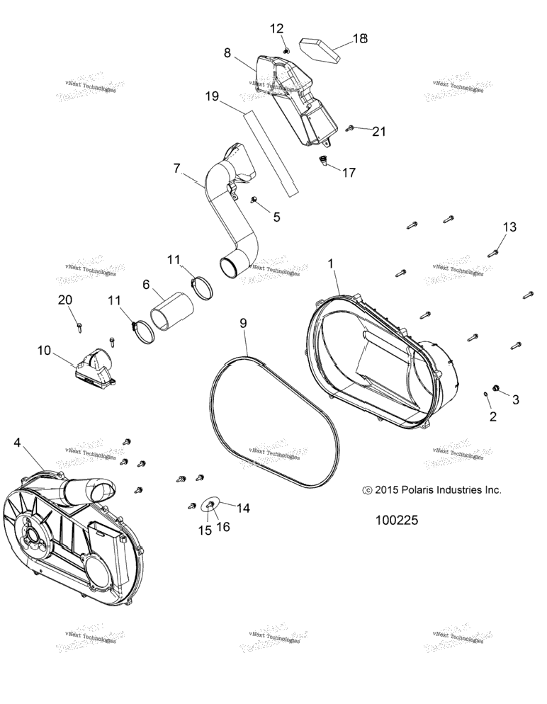 Drive Train, Clutch Cover And Ducting