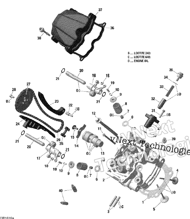 Cylinder Head, Front - 650 Efi