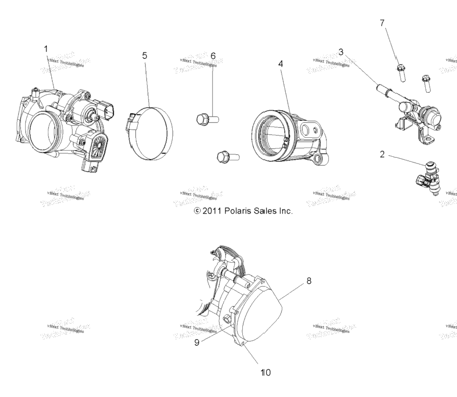 Engine, Throttle Body & Fuel Rail