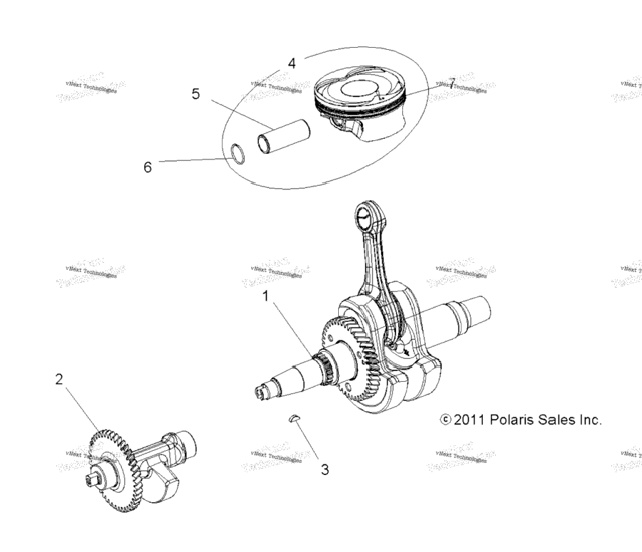 Engine, Crankshaft, Piston And Balance Shaft