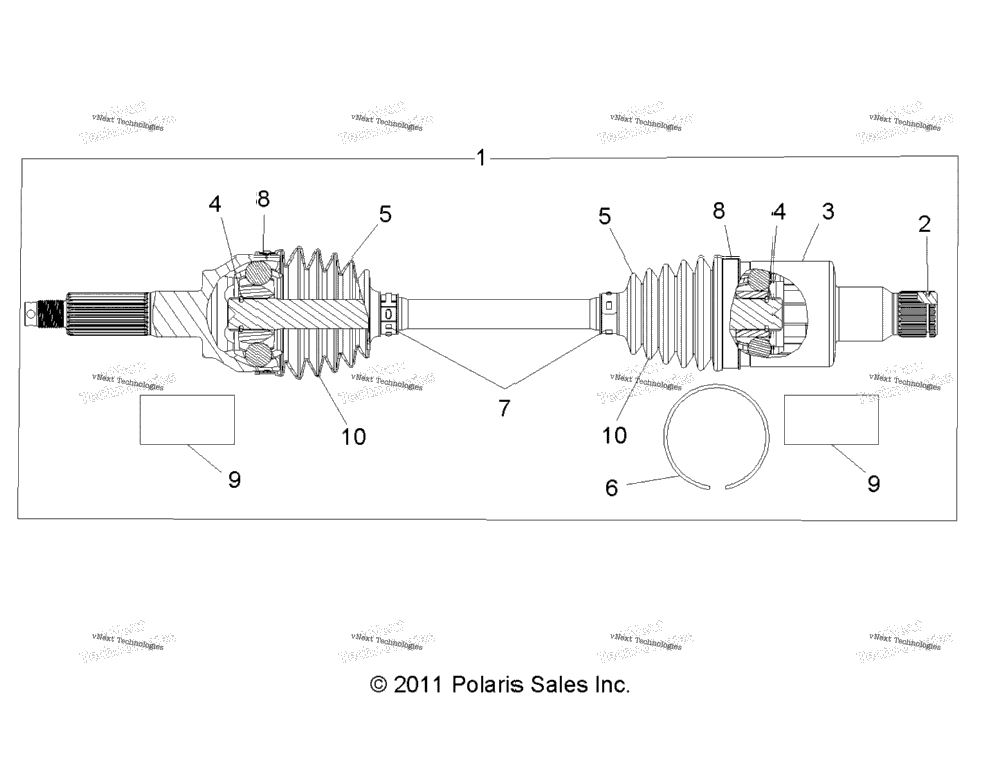 Drive Train, Rear Half Shaft (49Rgrshaftdriverr12rzr570)
