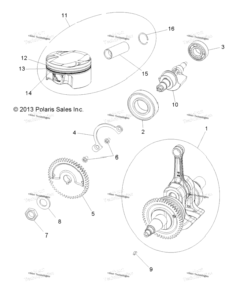 Engine, Crankshaft, Piston And Balance Shaft
