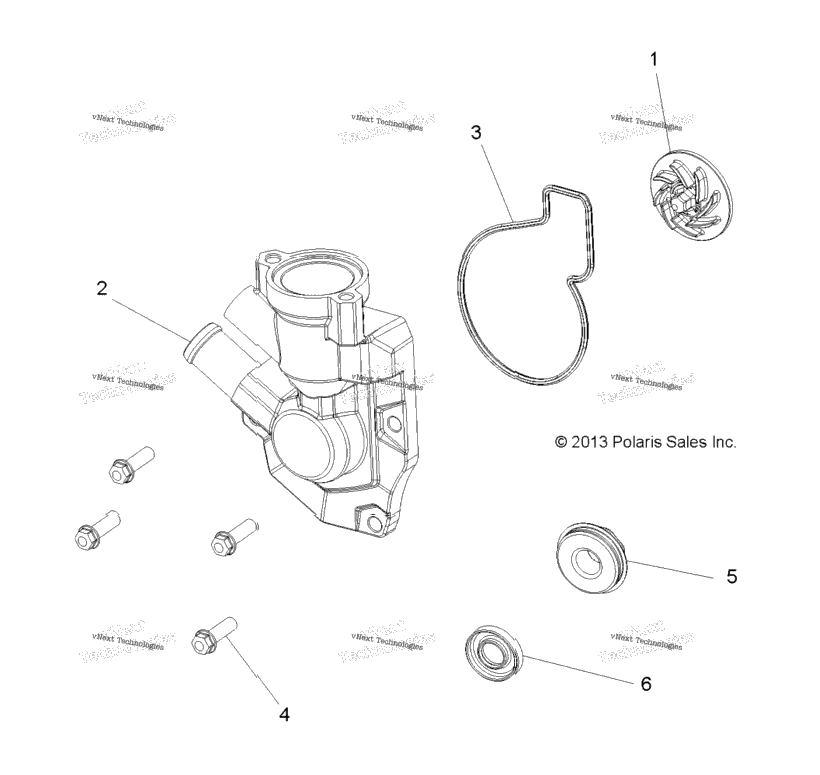 Engine, Waterpump Impeller And Cover