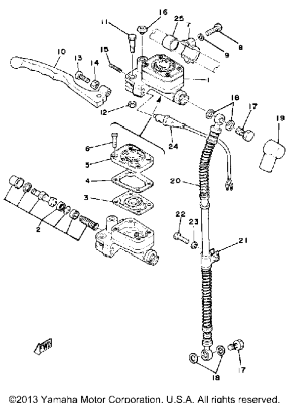 Front Master Cylinder - Brake Hose