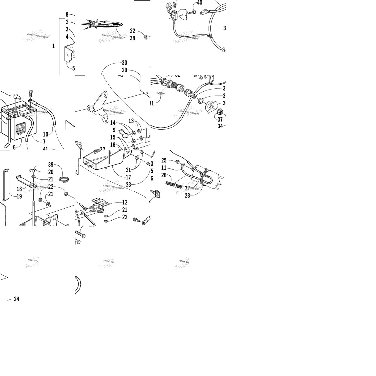 Battery, Solenoid, And Cables