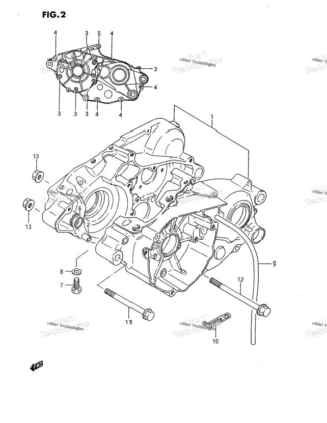 Crankcase (Model G/H/J)