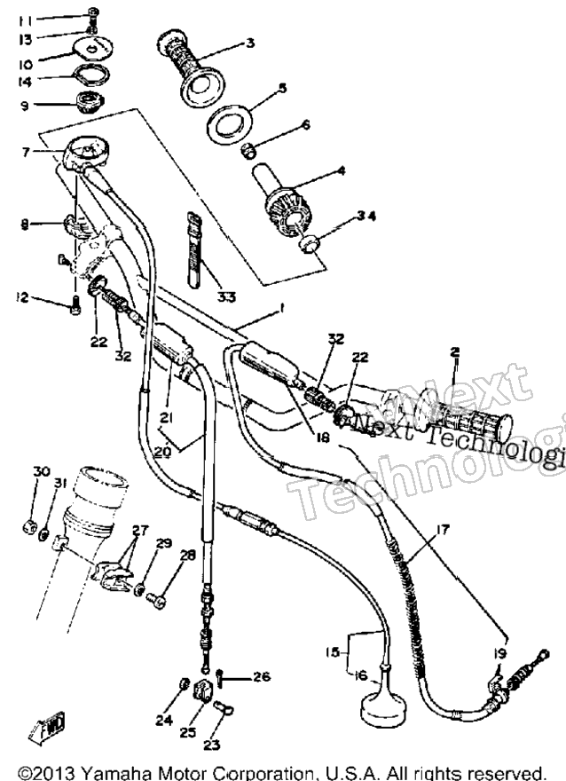 Handlebar Cable Yz250h