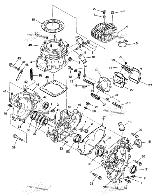 Crankcase & Cylinder 6X6 350L W938739