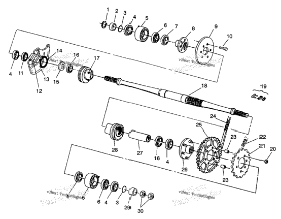 Middle Drive Assembly 6X6 350L