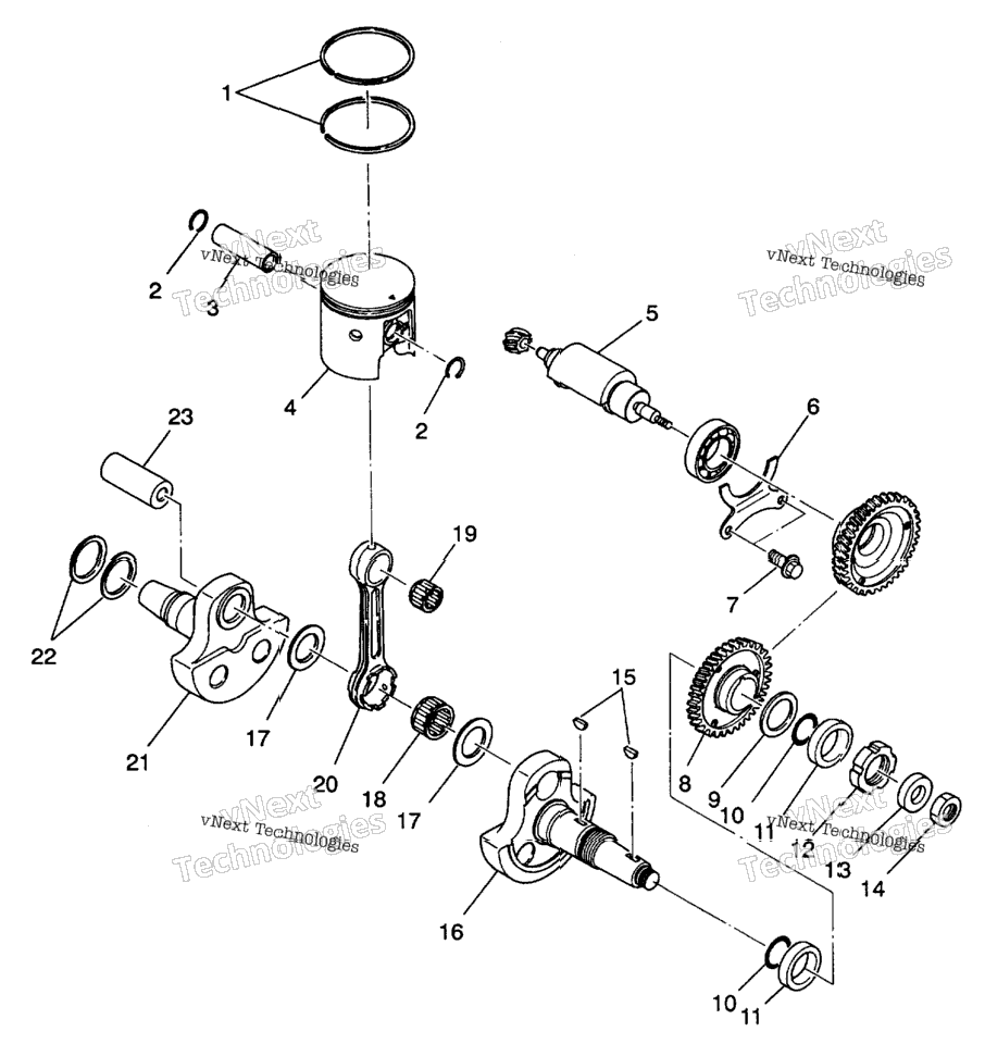Piston & Crankshaft 6X6 350L