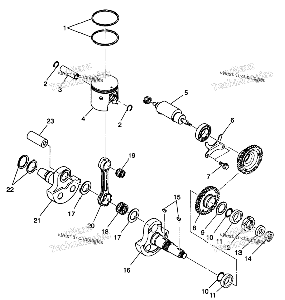 Piston & Crankshaft 6X6 350L W938739
