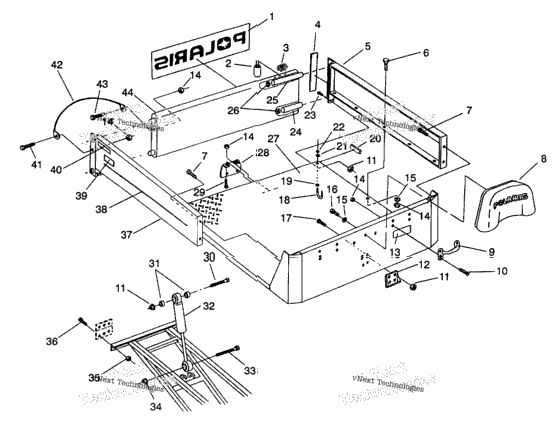 Rear Bed Mounting 6X6 350L