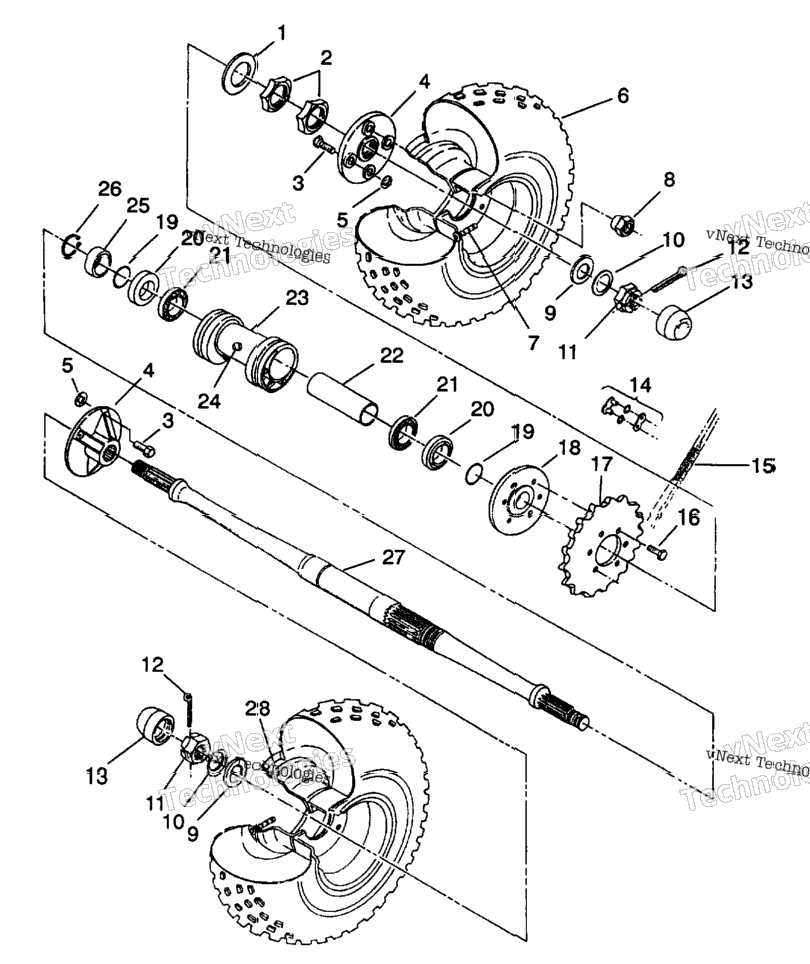 Rear Wheel Drive Assembly 6X6 350L