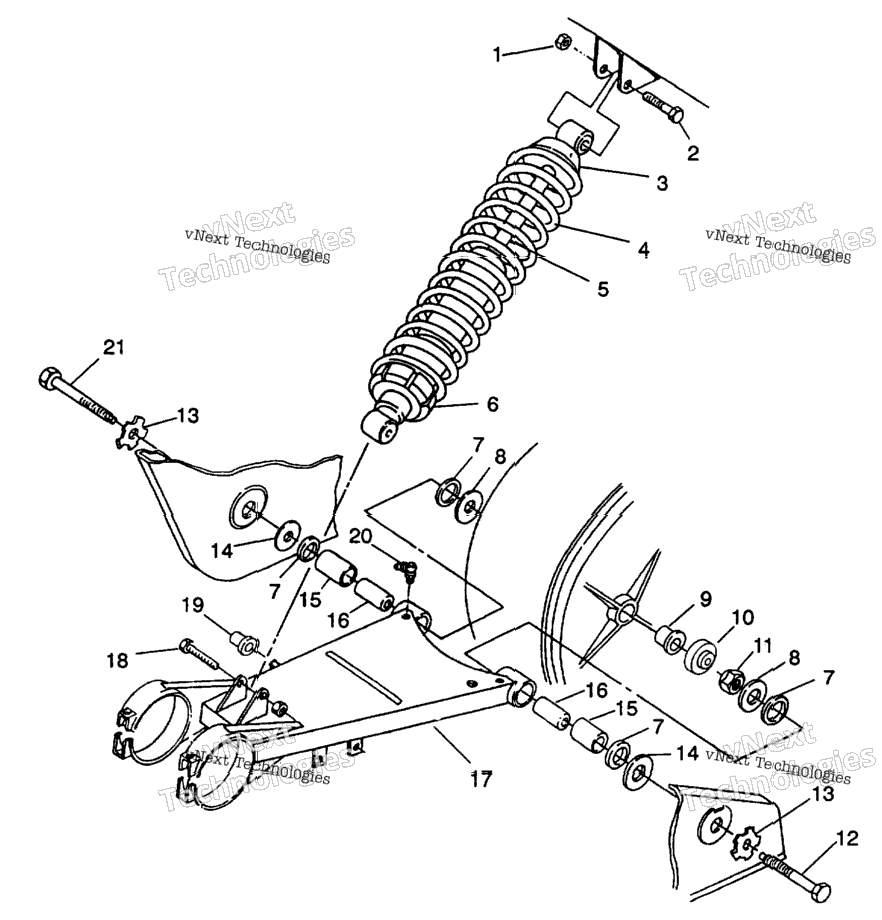 Swing Arm/Shock Mounting 6X6 350L