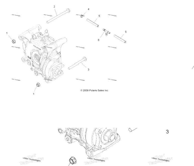Drive Train, Gearcase Mounting, Rear