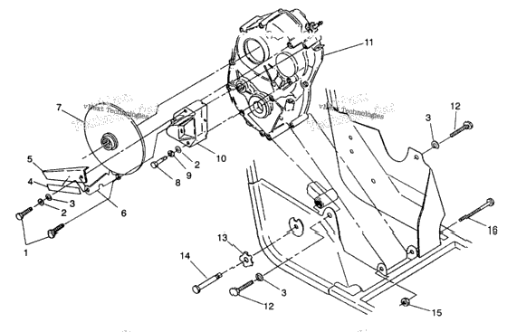 Gearcase/Brake Mounting 4X4 350L