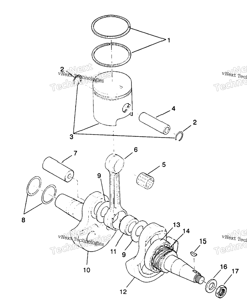 Crankshaft & Piston 6X6 250
