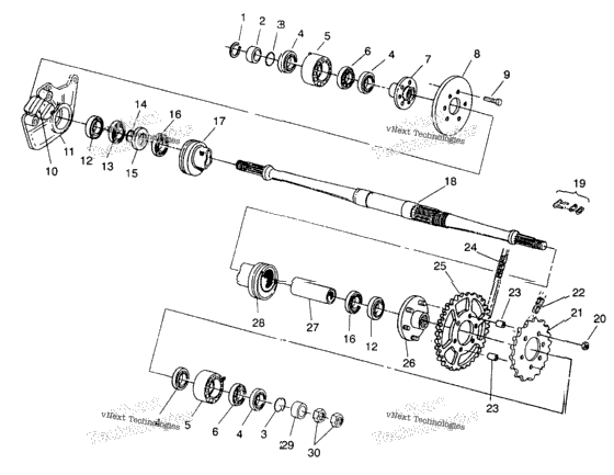 Middle Drive Assembly 6X6 250