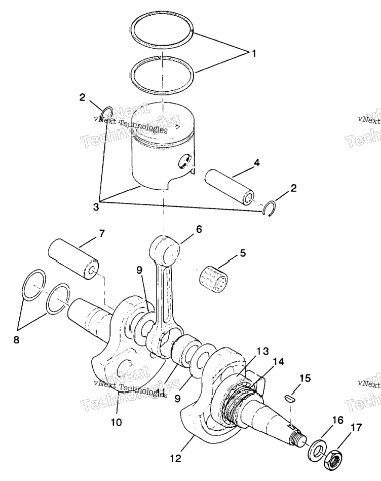 Crankshaft & Piston 4X4 250