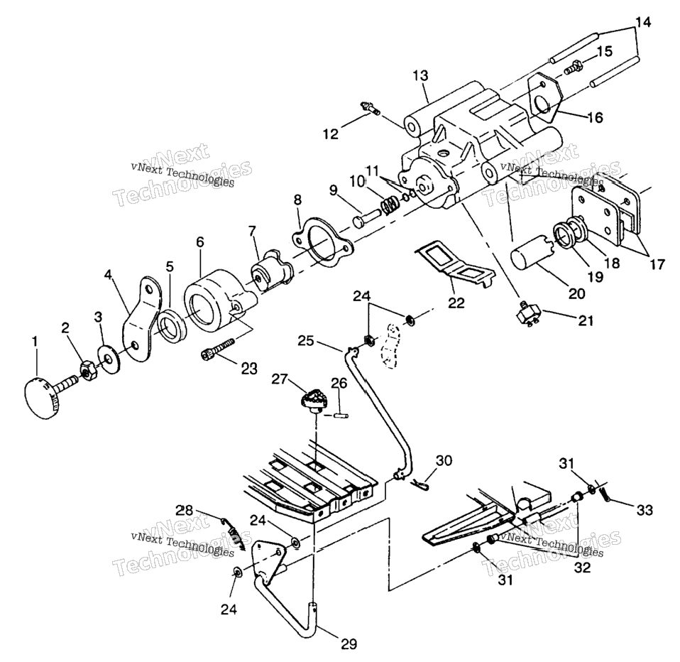 Rear Brake/Foot Pedal Assembly 4X4 250