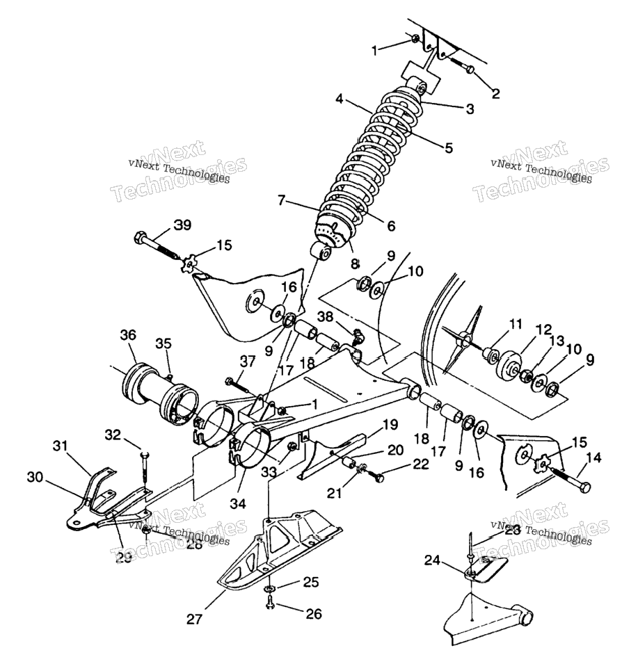 Swing Arm/Shock Mounting 4X4 250