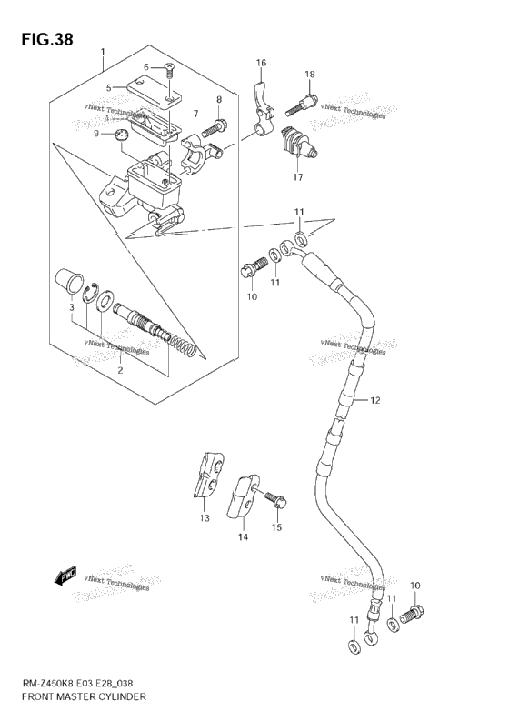 Front Master Cylinder (Rm-Z450 K8/K9/L0)