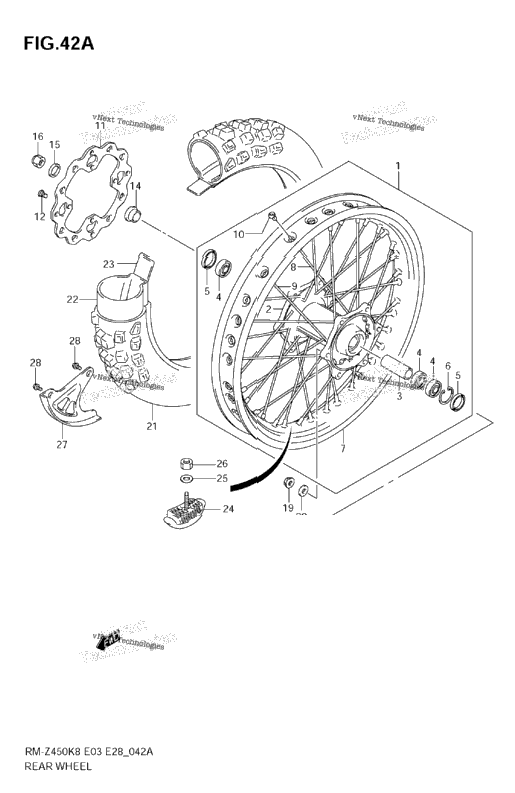 Rear Wheel (Rm-Z450 L1)